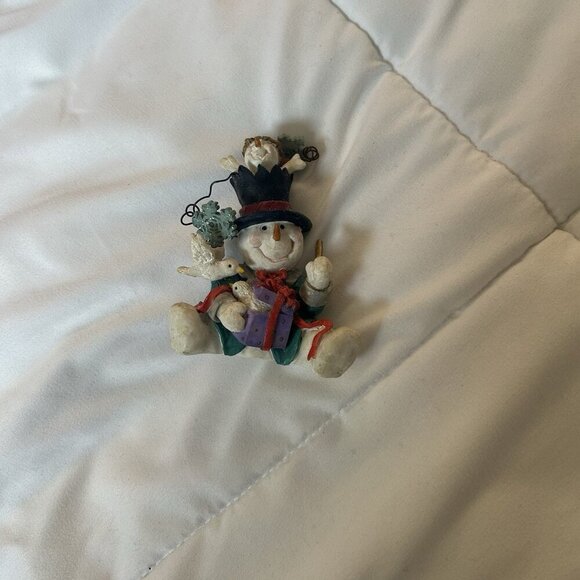 Vintage Snowman Doves Christmas Holiday Decor Decorations Winter - Picture 1 of 5